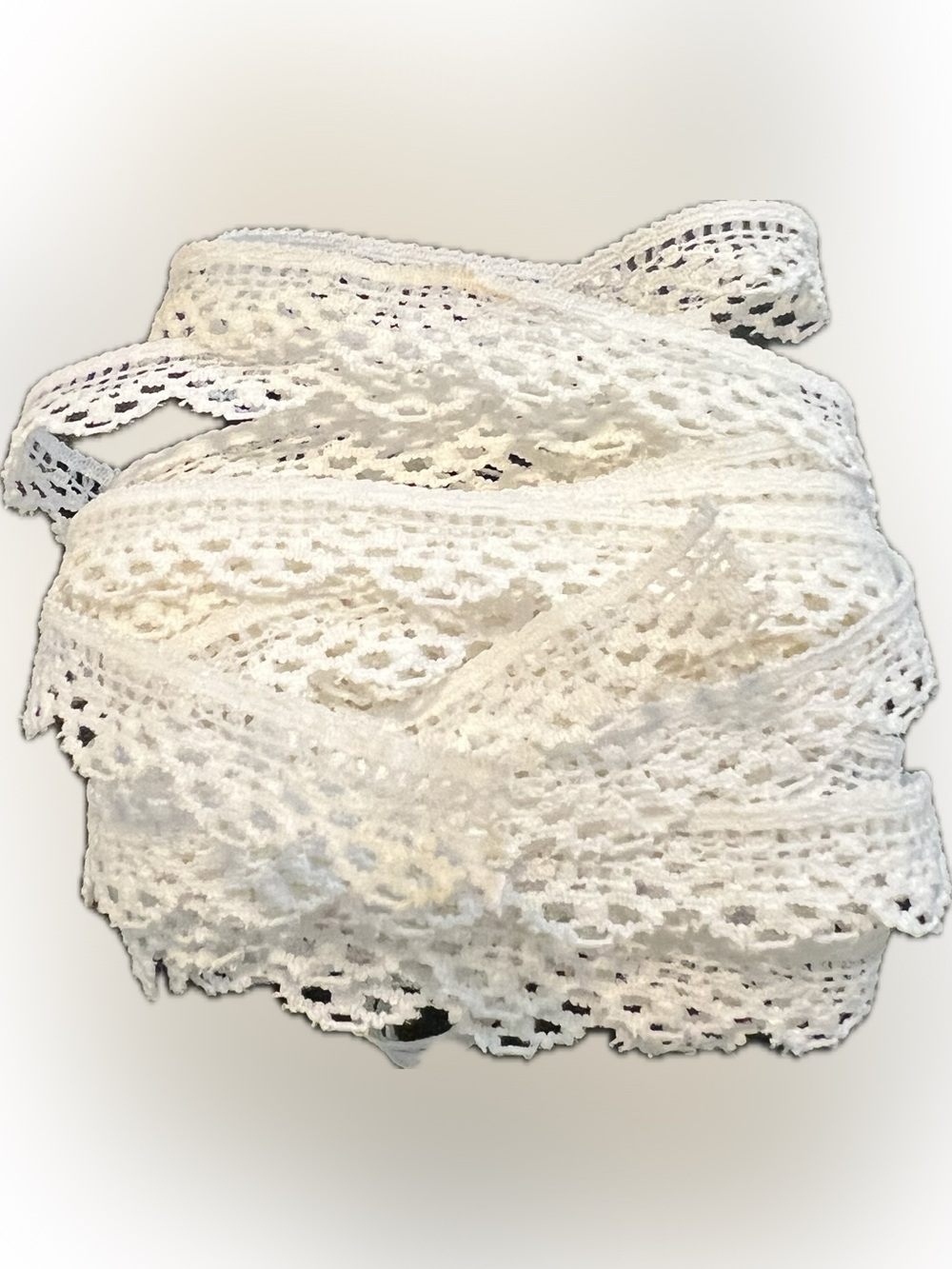 🔴Vintage White Lace Scalloped Edge 1/2” Wide Trim Sewing Arts Crafts